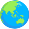 Globe Showing Asia-Australia emoji on Messenger